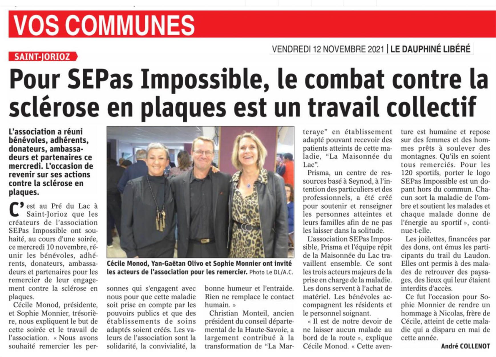Pour SEPas Impossible, le combat contre la sclérose en plaques est un travail collectif